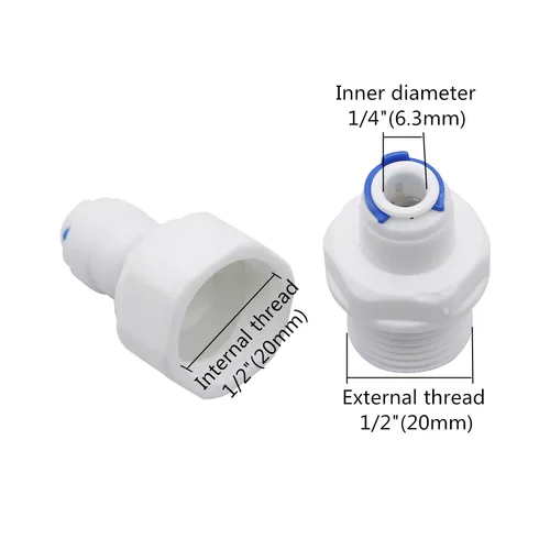 Imagen 2 del producto Conector rápido de rosca macho/hembra de 1/4 ""a 1/2"", accesorios de conexión de tubería neumática, conectores rápidos de bloqueo antideslizante, 1 unidad