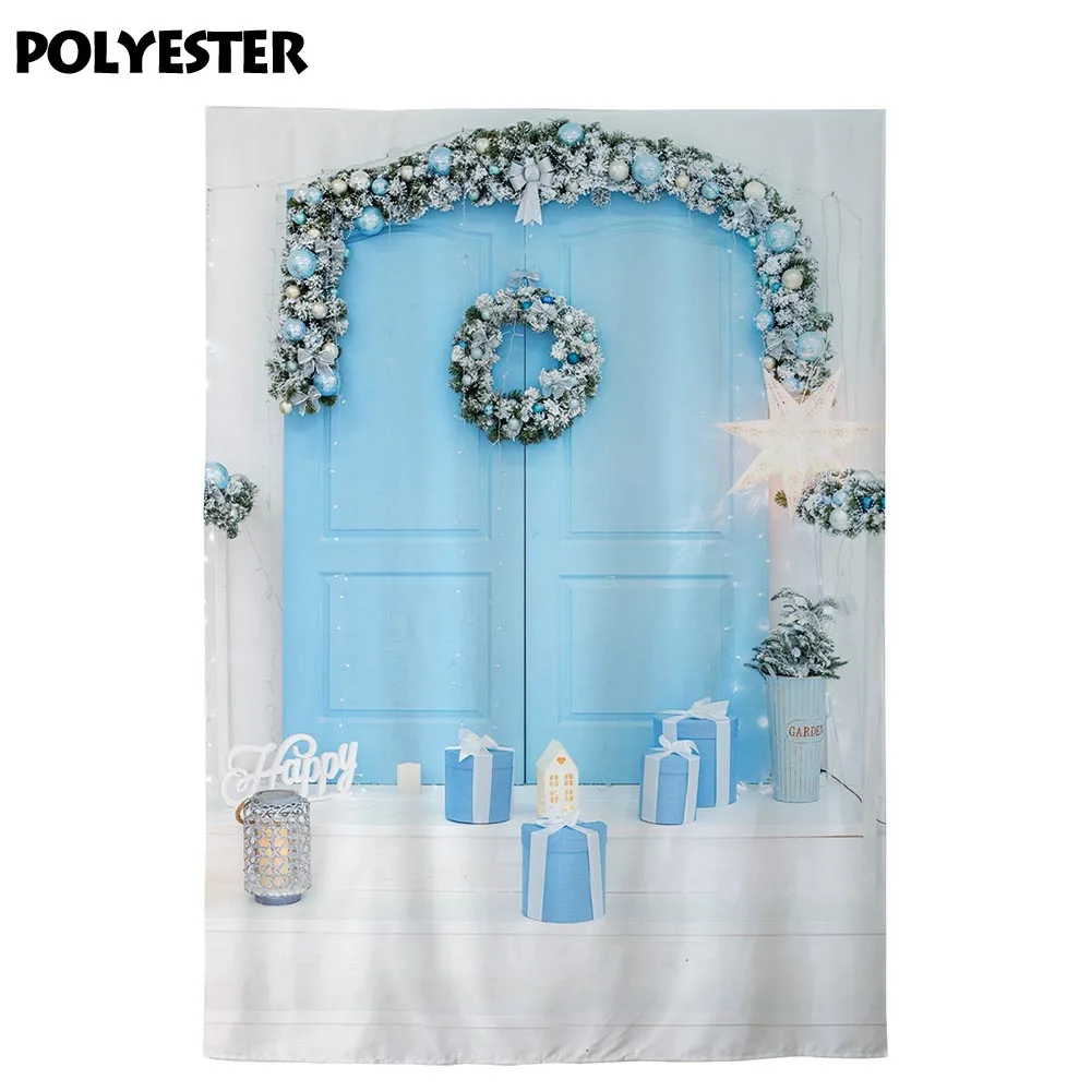Allenjoy التصوير ستوديو الخلفيات الأزرق خشبية الباب هدية عيد الطفل المعمودية خلفية صورة المتصل photobooth photophone