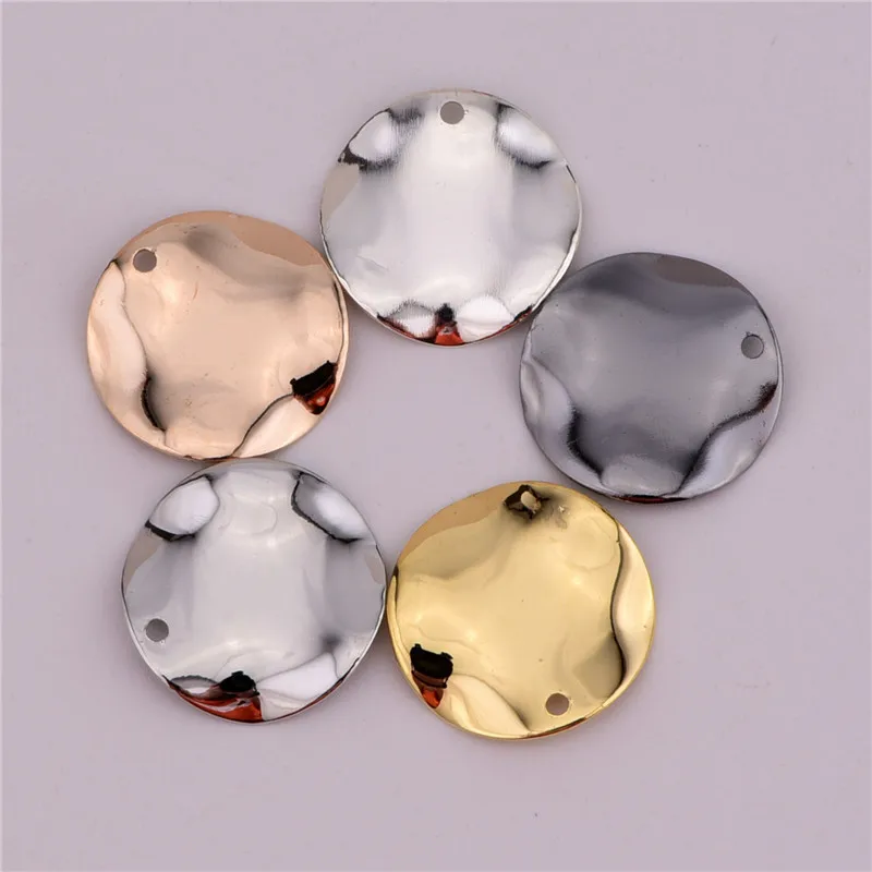 30 pieces / batch of 15x0.3mm copper wave arc single hole disc jewelry used in the discovery of jewelry DIY bracelet accessories