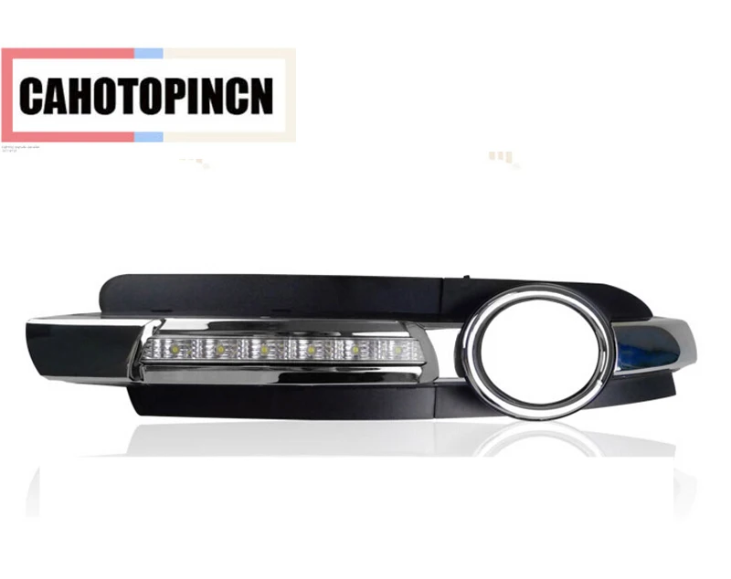 

Super bright OEM chrome style 12V LED CAR DRL Daytime Running lights with Fog Lamp hole For AUDI A6 C6 2005 2006 2007 2008