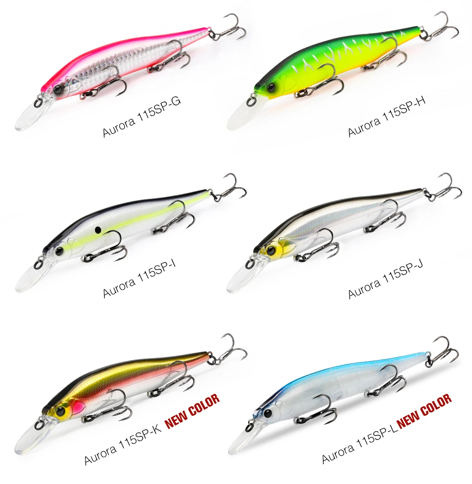Tsurinoya aurora 115sp suspendierende Elritze Jerkbait Angel köder 115mm 17,2g lange Casting Plug Hecht Bass Spiel Kunststoffe harte Köder – Detail 7