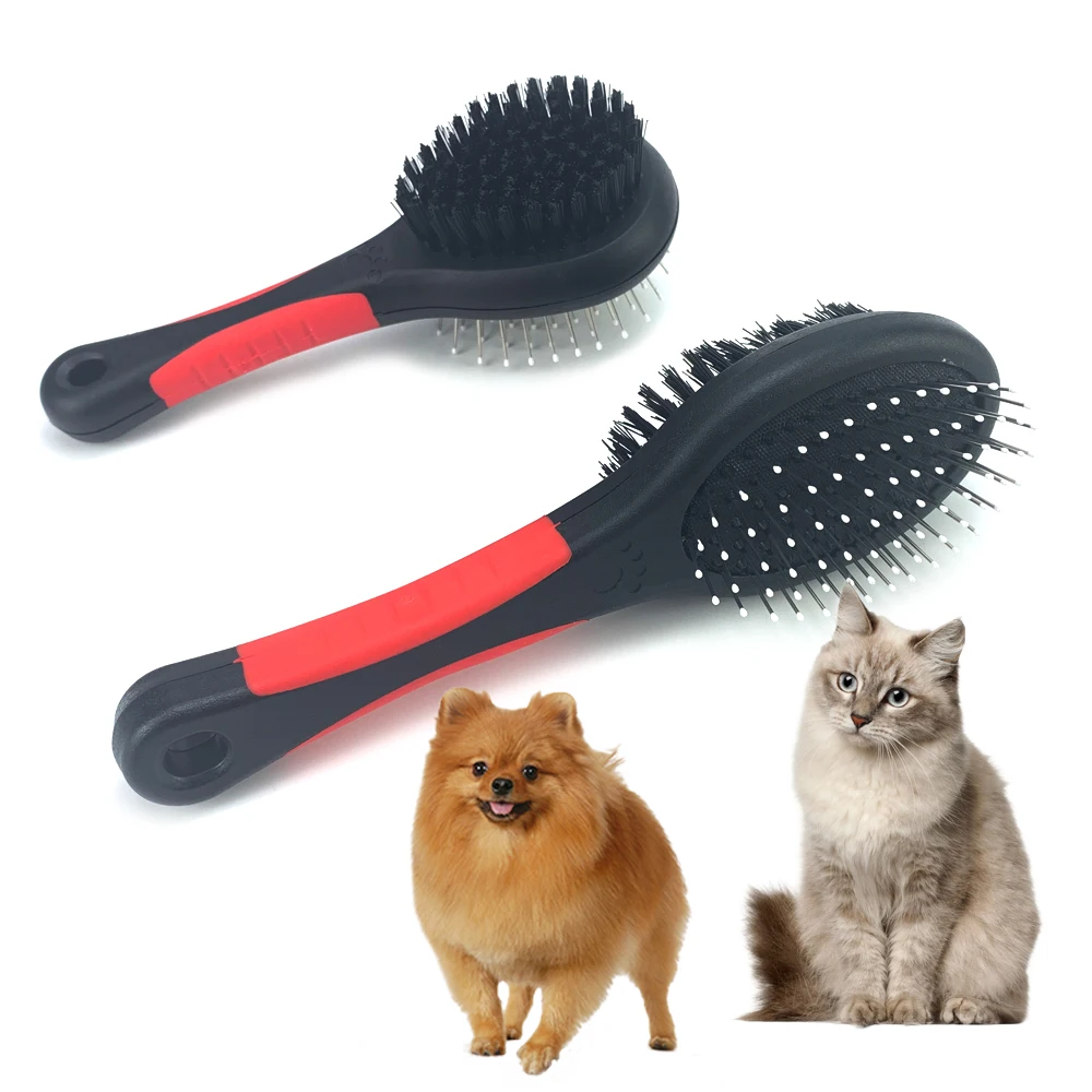

Soft Double Sided Pet Combs Dog Comb With Massage Double Tooth Hair Cat Grooming Comb Pet For Puppy Dogs Long Thick Hair Brush