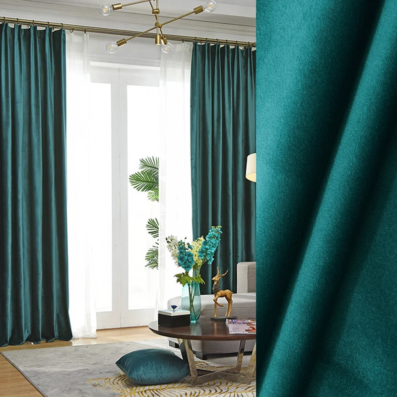 

High Shading Velvet Blackout Curtain For Bedroom Living Room Insulating Modern Style Windows Curtain Home Decoration Custom Made