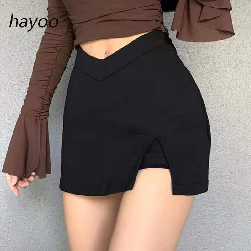 

Sexy hip wrap skirt shorts pants women split skirt high waist V-shaped shorts exposed navel and eye absorbing hot pants