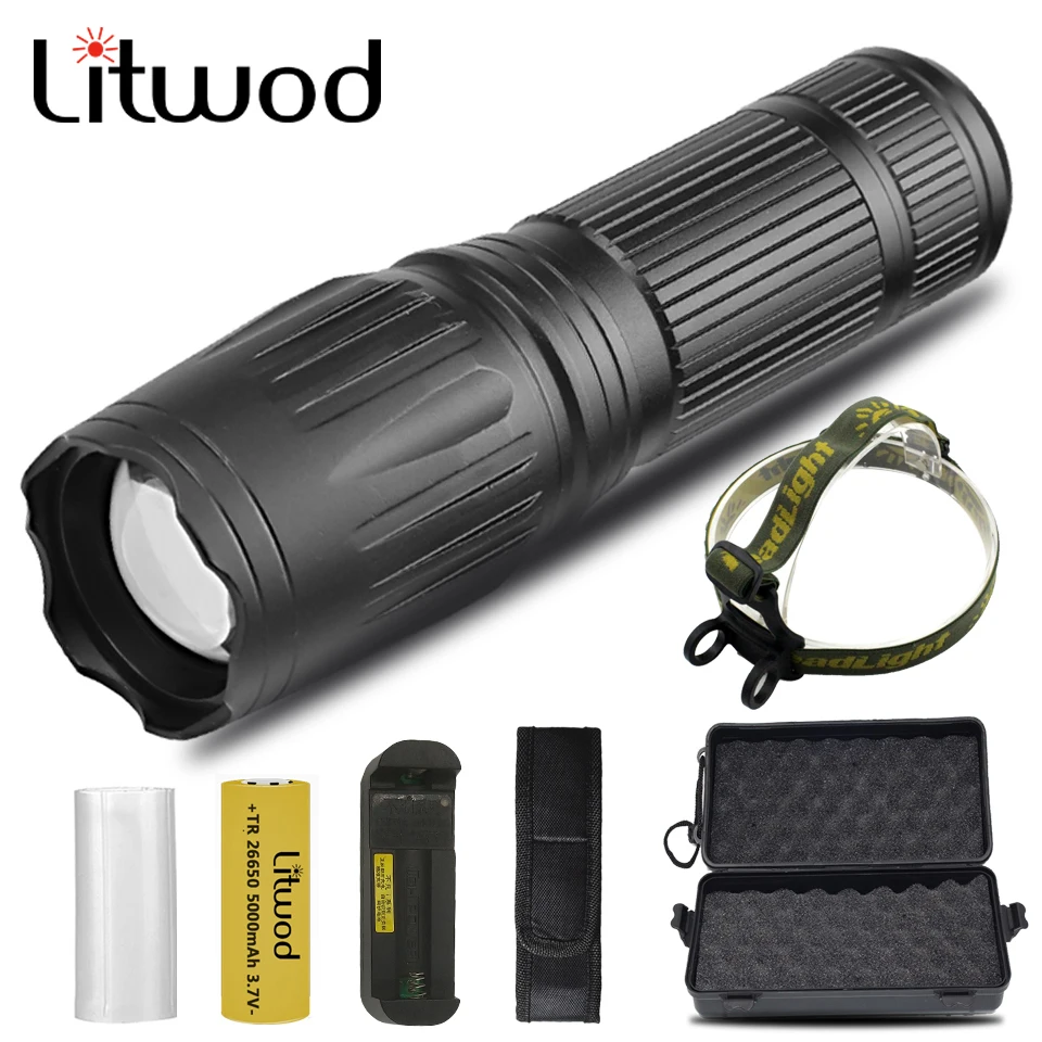 

XHP50.2 4-core High Quality Led Tactiacl Flashlight Ultra Bright Waterproof Torch Zoomable 5 Modes 18650 26650 Battery Lantern