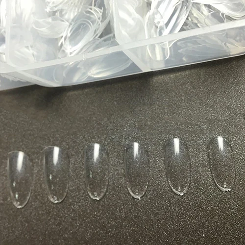 500Pcs Oval Full Cover Transparent False Nails DIY Nail Art Clear French Fake Nail Tips Transparent Acrylic UV Gel Manicure