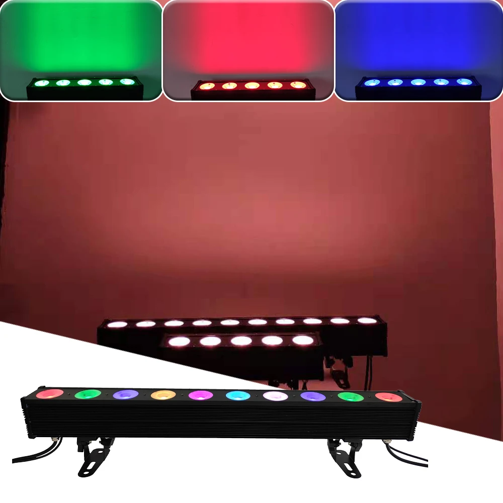 10X30W RGBW 4in1 Waterproof Pointcontrol Wall Washer Bar Light DMX512 DJ LED Party Dyeing Effect Light For Wedding Club Xmas