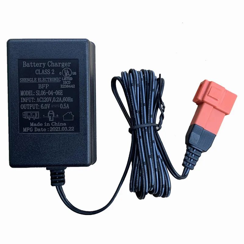 6 Volt /12Volt Battery Charger with Square-Type Plug or Round Hole  for 6V/12V Children Electric Ride On Car