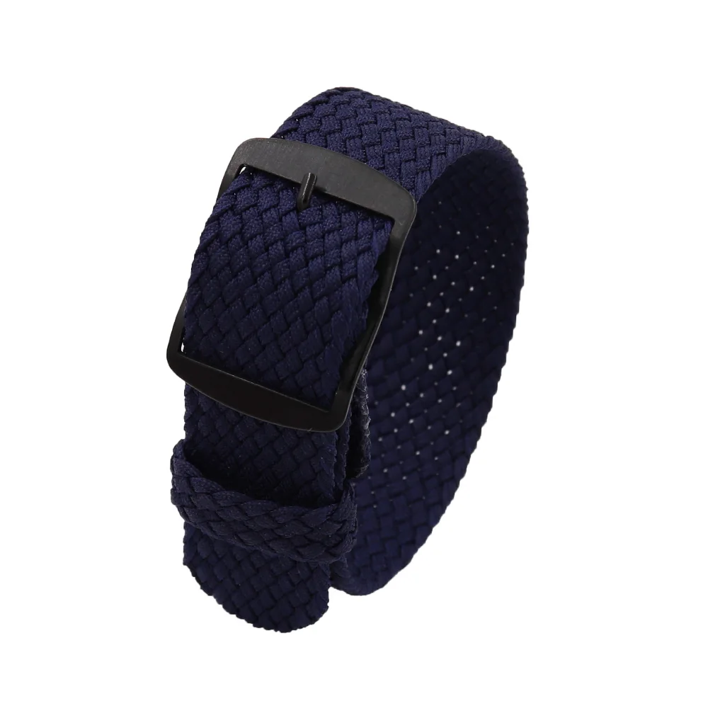 18mm 20mm 22mm Solid color For Perlon Woven Nylon watchbands bracelet fabric Woven Watch Strap Band Black Buckle belt Green Navy