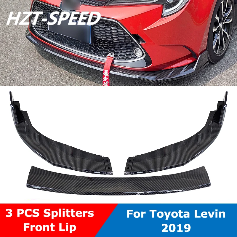 3 PCS ABS Small Car Body Kit Front Shovel Bumper Lip Chin Spoiler For Toyota Levin 2019