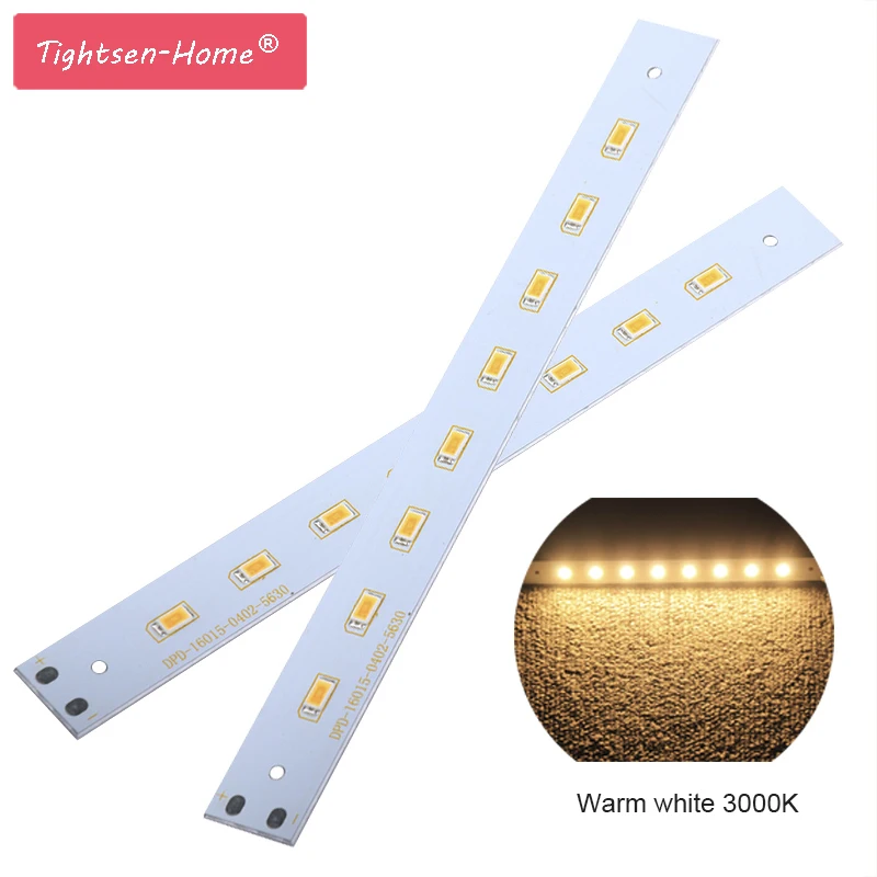 10PCS 12V LED Tube Light Bar Rigid Strip Driverless for T5 T8 Tube 3W  SMD 5730 led pcb Warm White 3000K Light Source 160mm