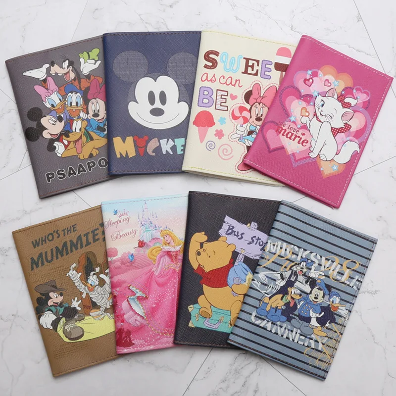 Disney New Cartoon Passport Holder Card Holder Marie Cat Card Wallet Princess Passport Cover Wallet for Credit Cards Pasaporte