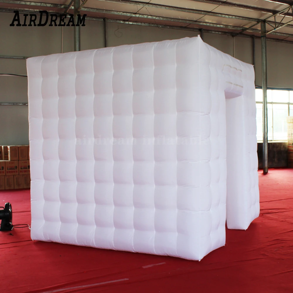 คุณภาพสูง Inflatable Photo Booth Cube เต็นท์ PhotoBooth ห้อง Kiosk แบบพกพา,ขนาดที่กำหนดเองและโลโก้ LED