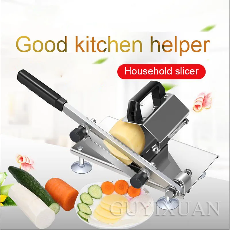 Household Small meat slicer Mutton roll slicer stainless steel Manual Frozen cut beef roll machine Fruit and vegetable Slicer