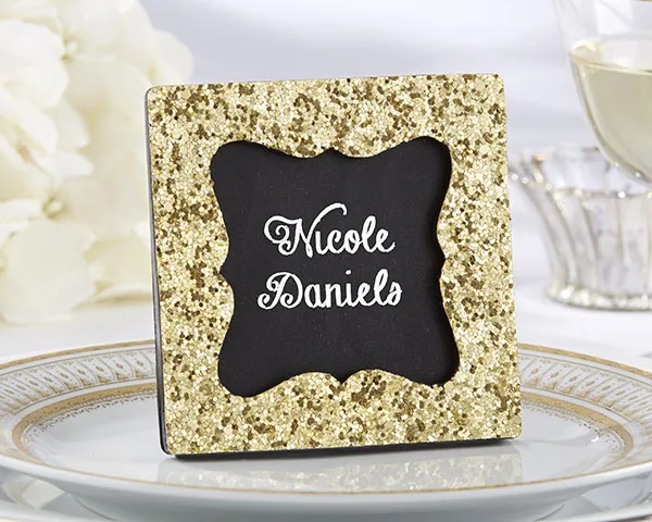 

free shipping 10pcs/lot Wedding Favors "SPARKLE AND SHINE" SILVER GLITTER FRAME or "ALL THAT GLITTERS" GOLD GLITTER FRAME