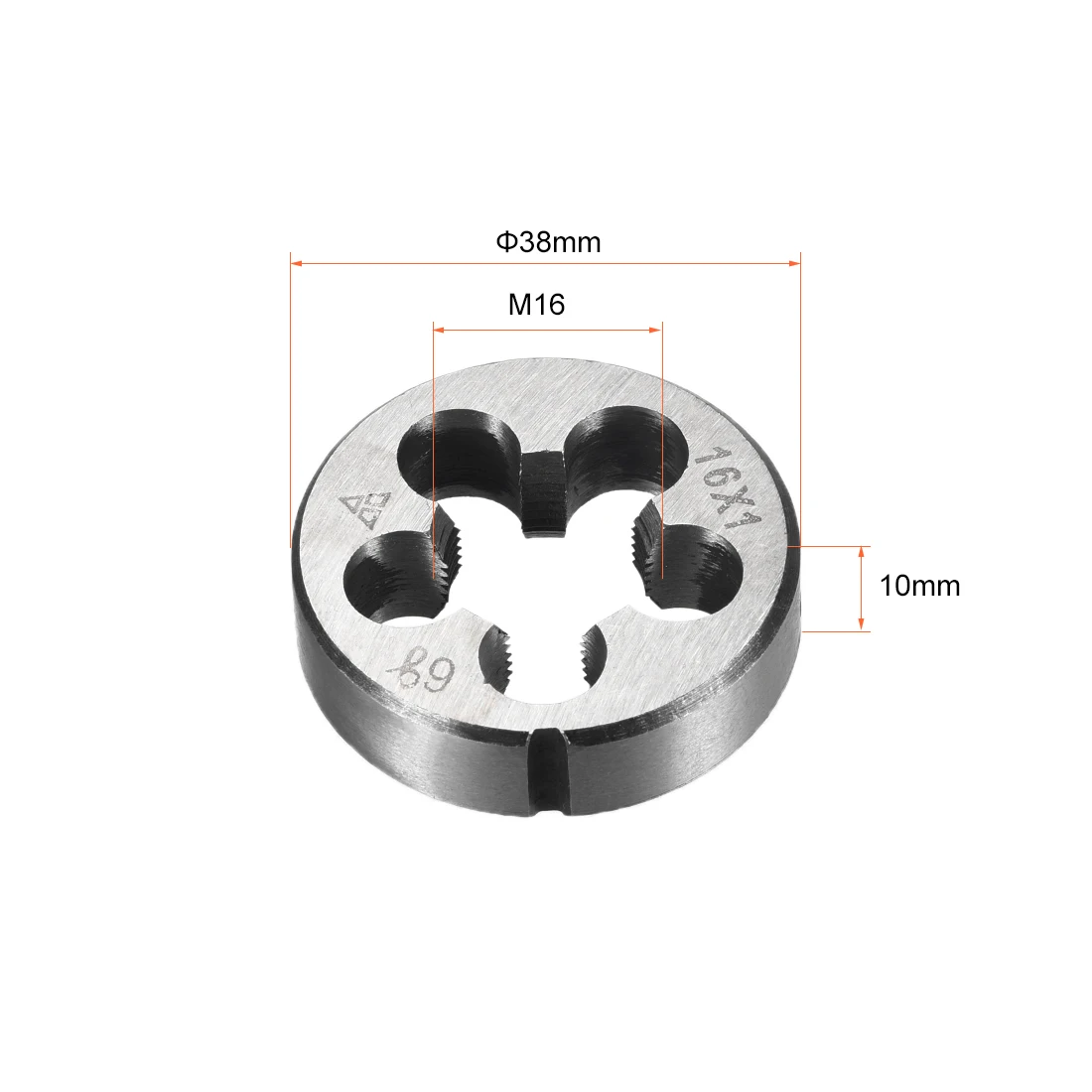 Uxcell M16 X 1 Hệ Mét Tròn Chết Máy Chủ Đề Cùng Đường Chỉ May Chết 38 Mm OD Thép Hợp Kim