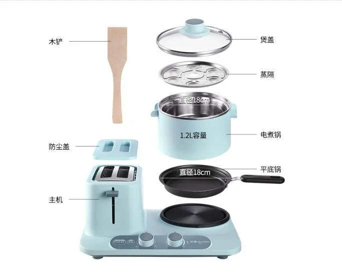 Donlim DL-3405 3in1 petit déjeuner machine à pain torréfacteur ménage petit déjeuner machine oeufs frits poêle à vapeur 220-230-240v