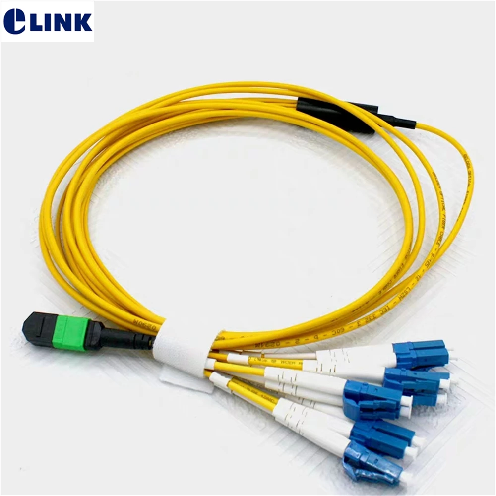 MPO-4DLC patchcord 12 cores SM 1 3 5 10 15 20m MTP female fiber breakout Type B 12 strand ftth jumper optic patch lead IL 0.4dB