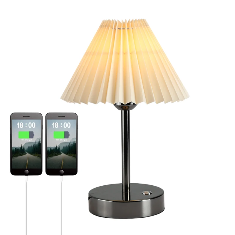 

Table Lamp,Modern Bedside Lamp with USB Port to Charging Your Devices,Ambient Light, Fabric Shade, Nightstand Lamp Perfect f