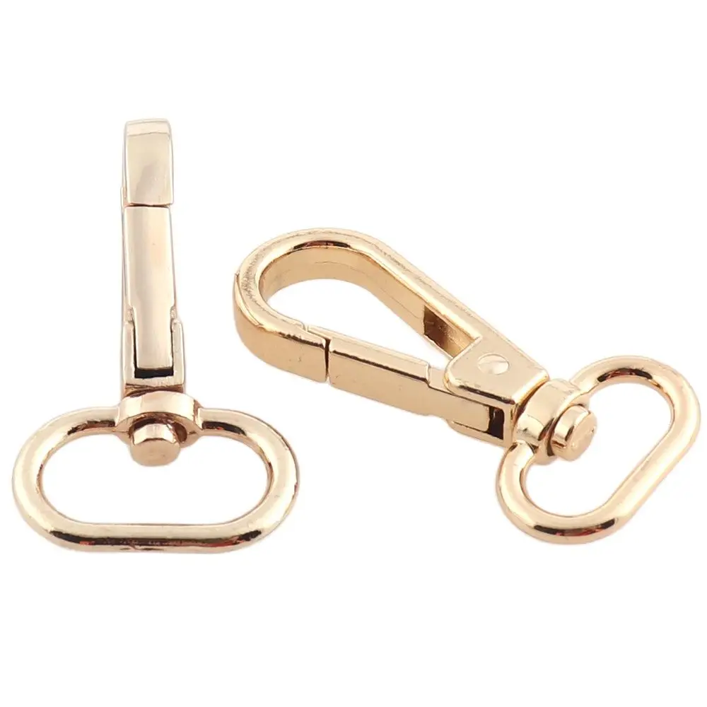 8PCS Light gold snap hook Metal Swivel buckle Alloy Ring Carabiner for Luggage Bags Bag Hanger Clasp DIY Sewing Tool Accessories