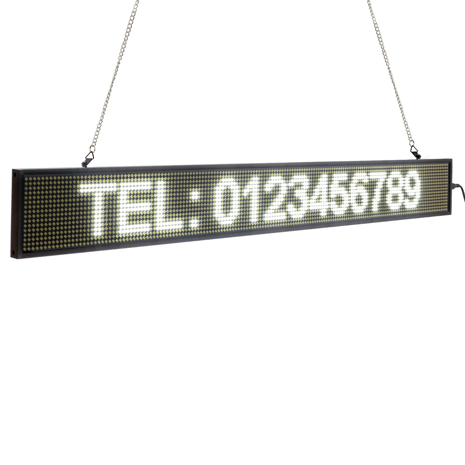 82CM EU White P5 SMD Led Sign Programmable Scrolling Message LED Display Board with Metal Chain  Time countdown display