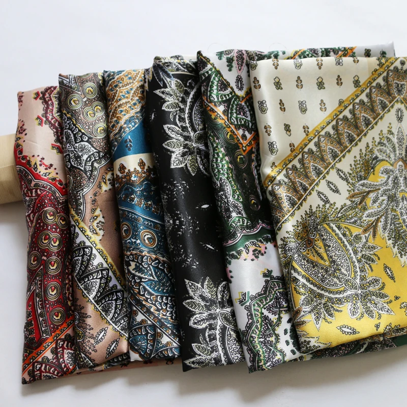 1 meter X 1.48 meter Soft Patchwork Satin Fabric Lining Scarf Gown Diy Material