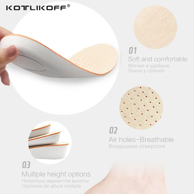 1.5/2.5/3.5cm Height Increase Insole For Shoes Women Man Height Increasing Shoes Pad Inserts Care Foot Pads Comfortable Soles