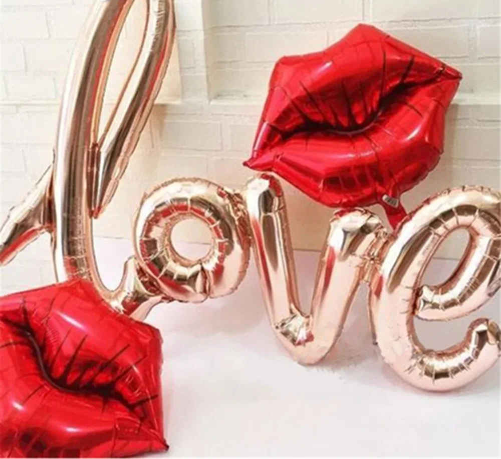 106cm Love Foil Balloons for Wedding Red Large Letters Love Helium Balloon for Birthday Valentine's Day Engagement Decor Favor