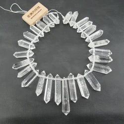 APDGG Natural Large Top-drilled Nugget Real Clear Quartz Beads Smooth Rough Irregular Stone 15.5