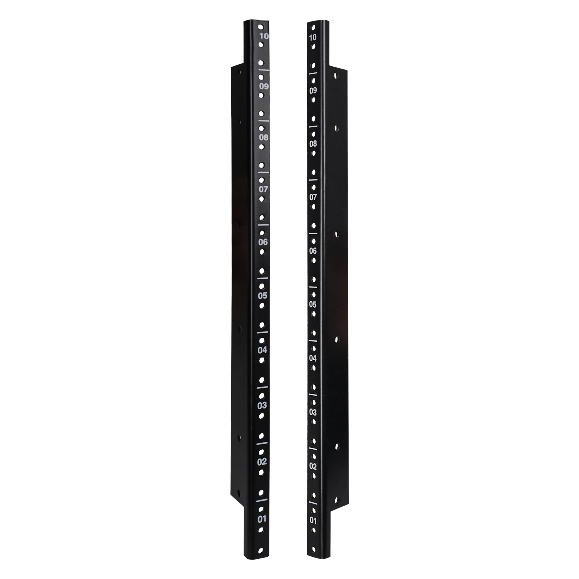 Sound Town 2-pack 10U Steel Rack Rails, with Black Powder Coated Finish and Screws (ST-RR-10U)