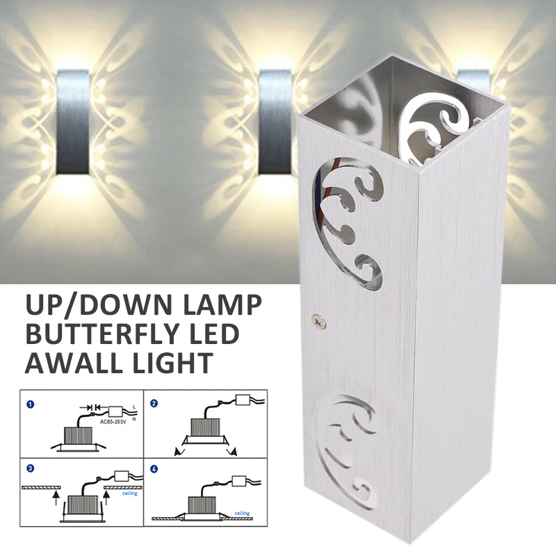 

Светодиодная настенная лампа-бабочка, Светильник направленного света для дома и помещений