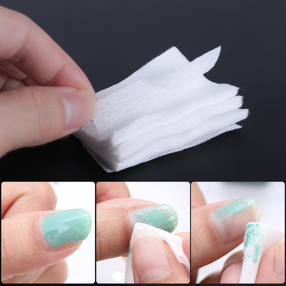 Stz 1 pacote sem fiapos removedor de esmalte de unhas toalhetes guardanapos desengraxador de unhas limpeza de papel almofadas de algodão manicure ferramentas de limpeza #1543-1