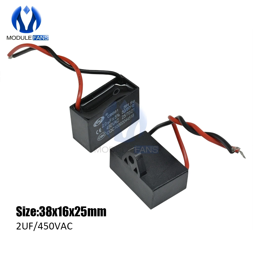 CBB61 AC Motor Speed Run Capacitor Fan Refrigerator Start Capacitor Terminal Ceiling Fan CBB Motor Running Rectangle Capacitor