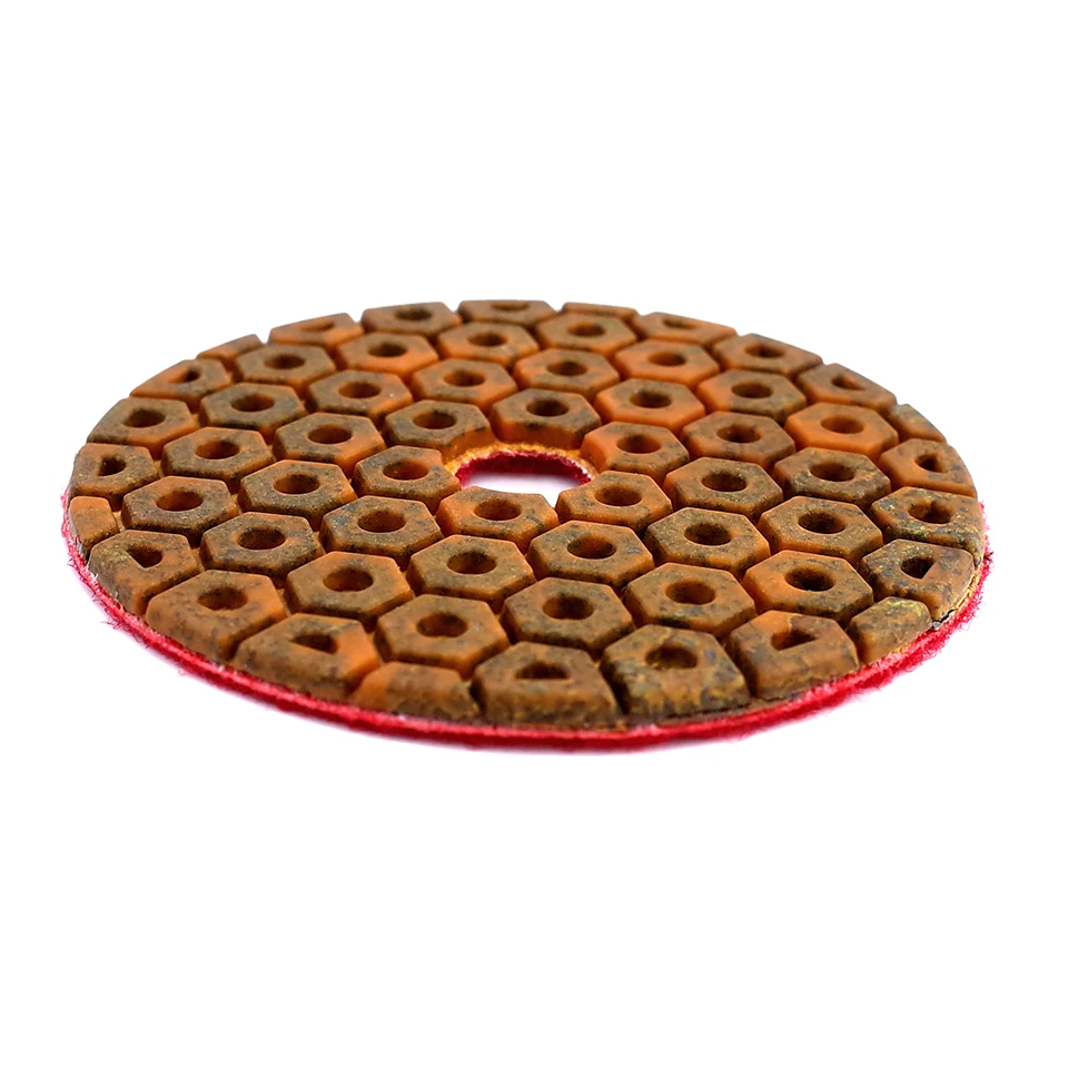 RIJILEI 4 Inch Super Diamond Polishing Pads 6 Steps Copper Metal Bond Wet Polishing Pad for Granite Marble Stone Grinding Discs