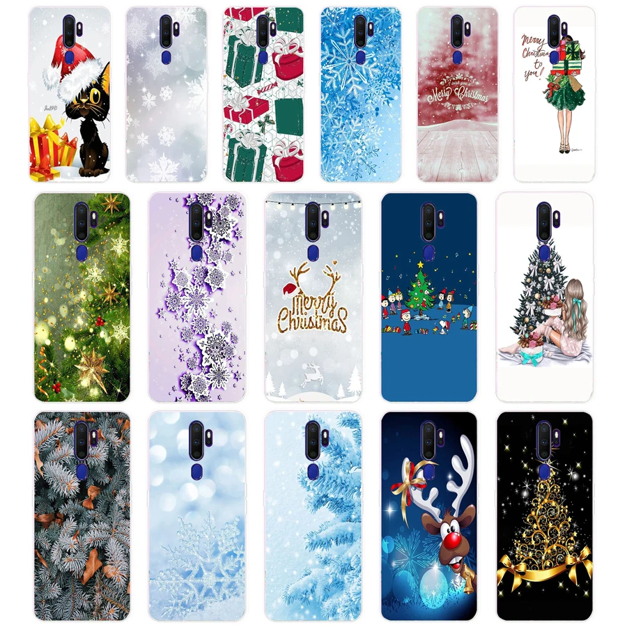 343 New Year Snowman Colorful Merry Christmas 3 gift Soft Silicone Tpu Cover phone Case for OPPO A5S A7 AX7 A5 A9 2020 Reslme C3