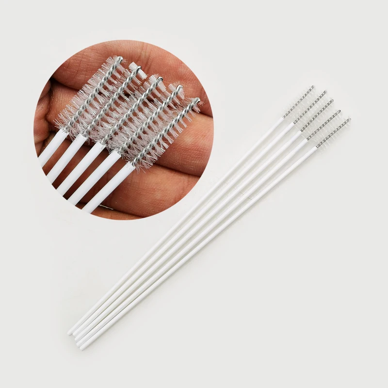 5 Pcs White Stick Straw Brush Pacifier Brush Pipe Brush Soft Apply To 3-7mm Pipeline High-quality Straw Cleaning Tool