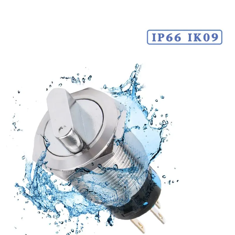 19mm Metal Knob Switch with LED lamp Self-locking/Latching 2 Position 3 Position Rotary Switch