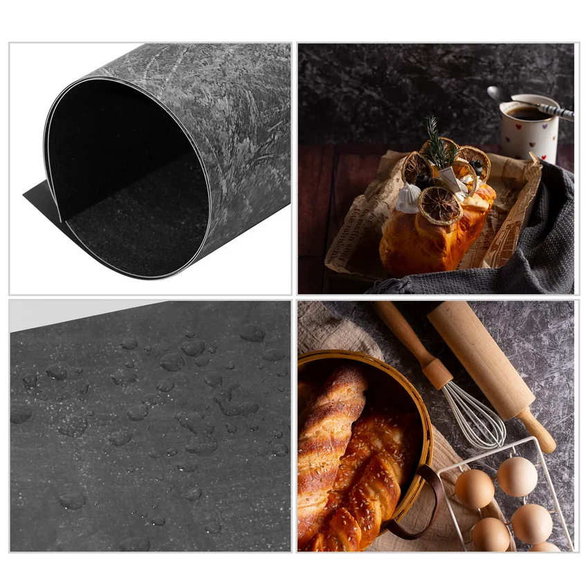 Selens 57*87cm INS Style Double Sides Wood Marble Wall come Vintage Photography Background Paper Board Prop per il cibo