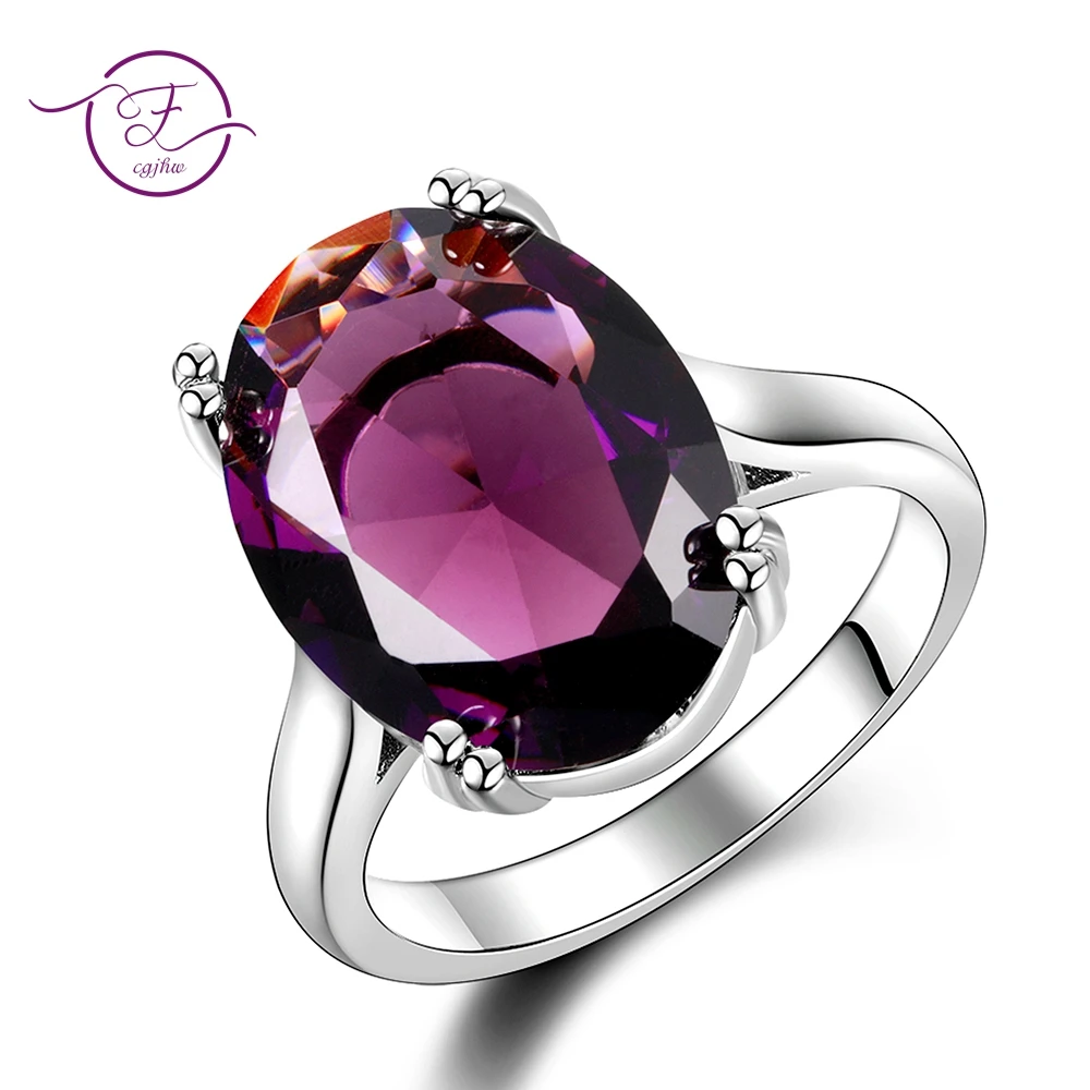 Elegancki naturalny ametyst srebrny pierścionek owalny 13MMX18MM ciemnofioletowy Multicolor 925 biżuteria pierścionki dla kobiet moda prezent na rocznicę