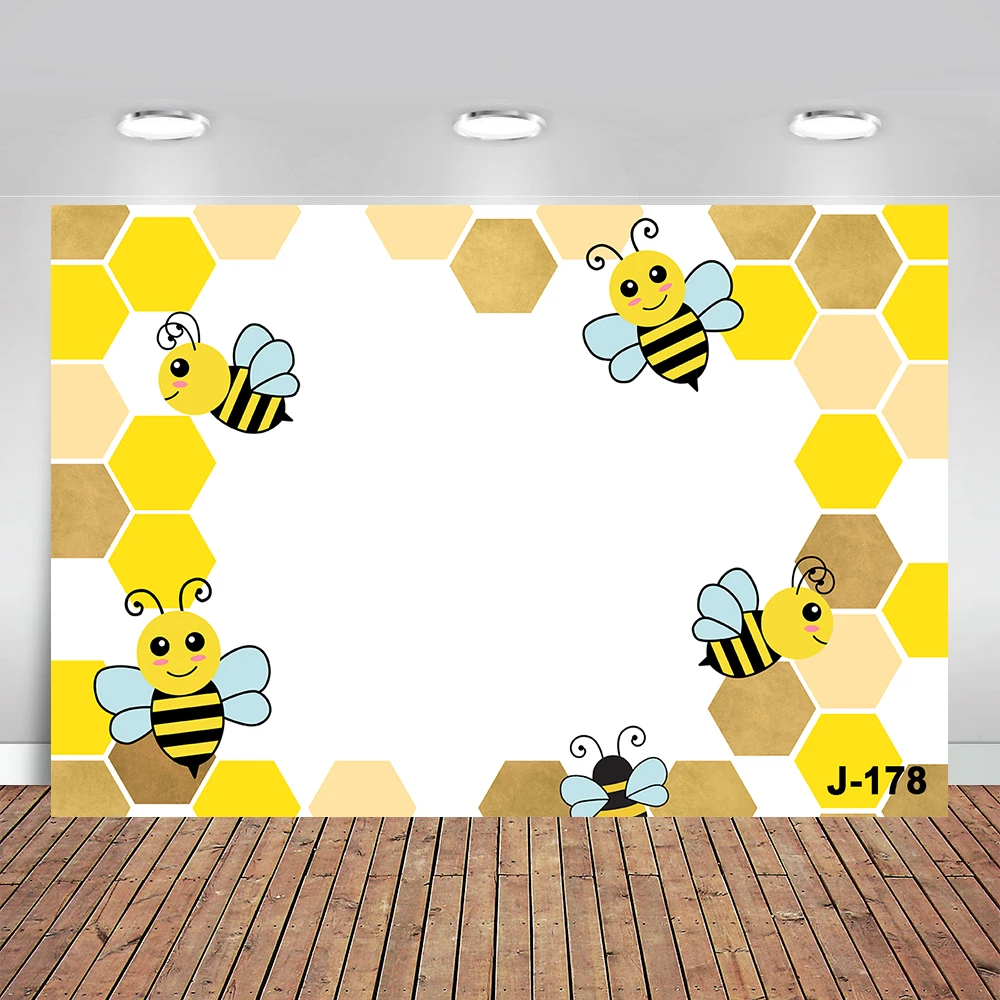 

Sweet As A Bee Backdrop Bee Yellow Baby Shower Background Gold Honeycomb Newborn Cute Bees Birthday Photo Backdrops Sunflowers