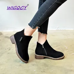 New Hot Fashion Women New Boots Autumn Winter Boots Classic Zipper Snow Ankle Boots Winter Suede Warm Fur Plush Women Shoes