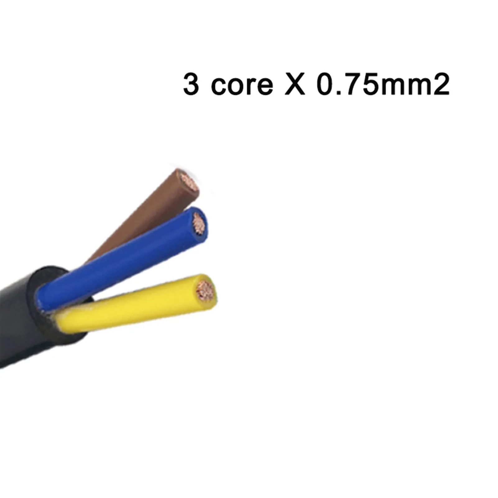 10M Rubber Soft Cable, 18 AWG 0.75MM 2, Power Wire 2/3 Cores Pins Copper Wire, Conductor Electric Cable Black