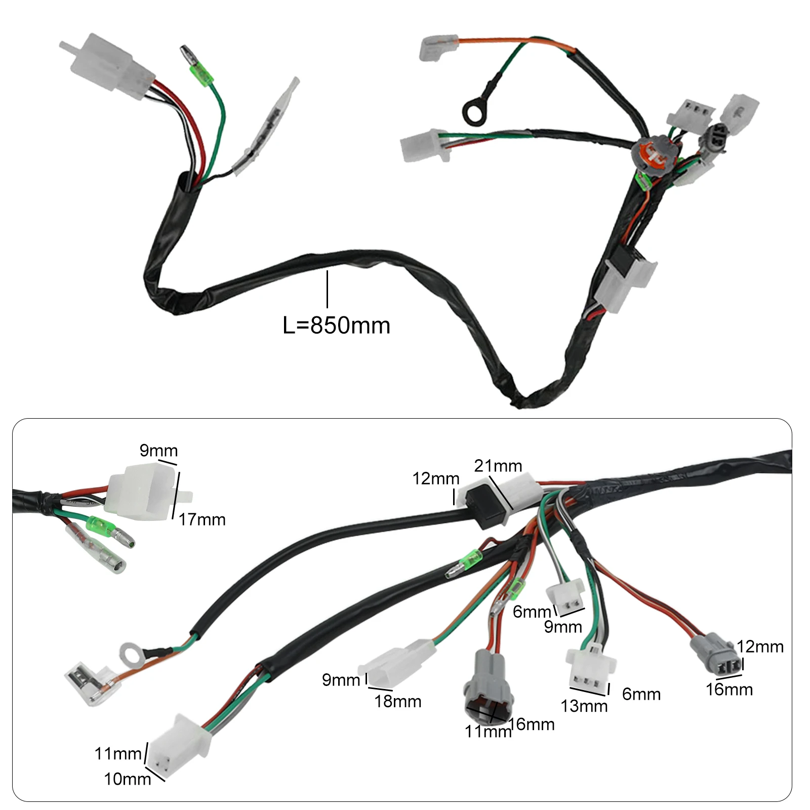 Motorcycle Wire Wiring Harness For Yamaha PW50 PW 50 Peewee 50 1983-2006 Pit Dirt Bike