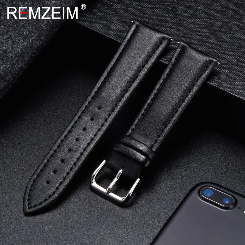 Soft Calfskin Leather Watchbands 16mm 18mm 20mm 22mm 24mm Men Women Replacement Watch Straps Casual Watch Band Wholesale