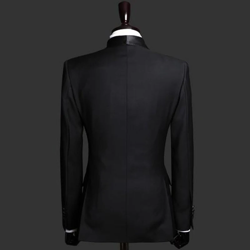 Slim Fit Herren anzüge mit zweireihigen schwarzen formellen Hochzeit Bräutigam Smoking 2 Stück Business männliche Mode Set Jacke mit Hosen