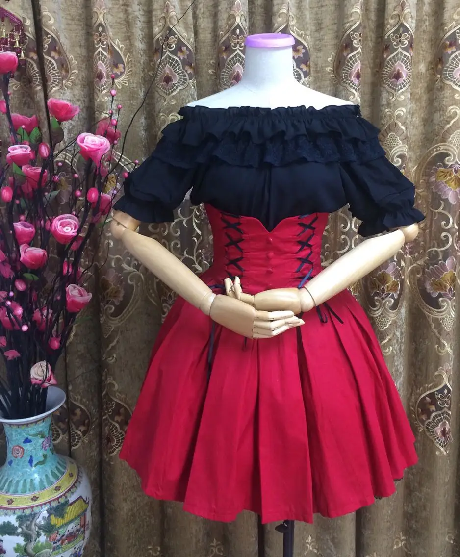 Jupe Lolita taille haute, style gothique, japonaise, douce, style victorien, kawaii, été