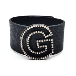 TOTABC Luxury Fashion Leather Bracelet For Women Statement Lnitial Letter Leather Wrap Bracelet gift Geometric Jewelry