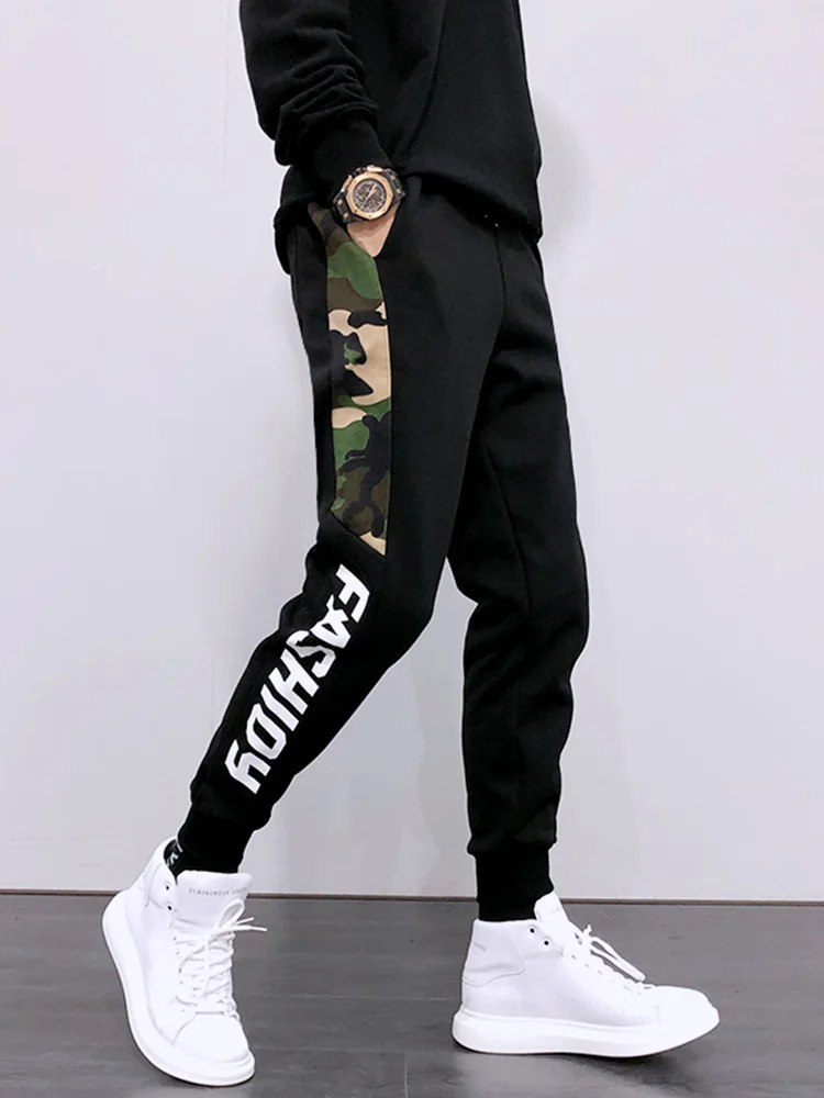 Free Shipping New 2020 Men's Spring All-match Loose Sports Casual Trousers Korean Style Slim Camouflage Stitching Harem Pants