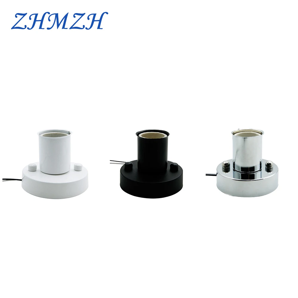 ZHMZH Lamp Holder for DIY Lighting 80mm Straight Plate E27 E14 Lamp Base High Temperature Resistant Ceramic Screw