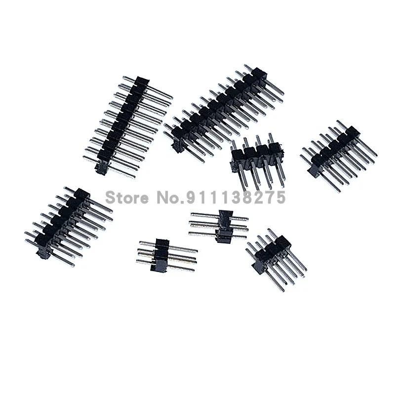 2.54mm Double Row Male 2~40P Breakaway PCB Board Pin Header Connector Strip Pinheader 2 * 2/3/4/6/8/10/12/15/20/40P For Arduino